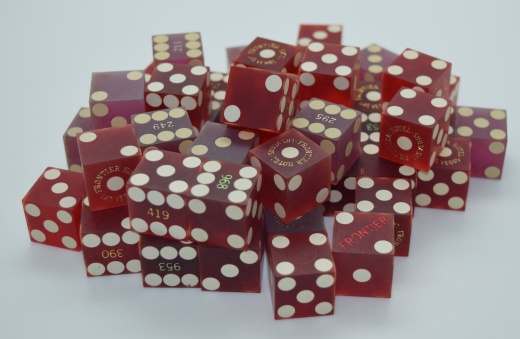 Bulk Random Dice: 50 Used Dice from The Frontier Casino in Las Vegas Nevada