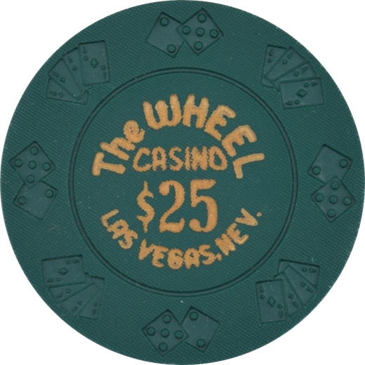 The Wheel Casino Las Vegas Nevada $25 Chip 1980s - Authentic Casino Memorabilia