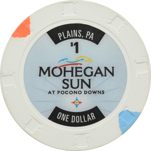 Mohegan Sun At Pocono Downs Casino Wilkes-Barre Pa $1 Chip
