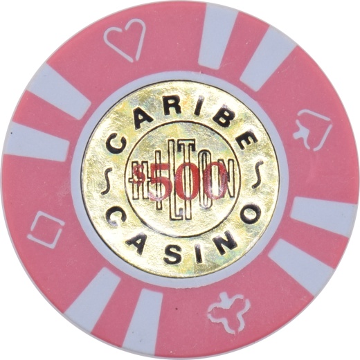 Caribe Hilton Casino San Juan Puerto Rico $500 Pink 43Mm Chip