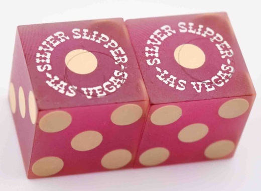 Silver Slipper Casino Las Vegas Nevada Dice Pair Purple