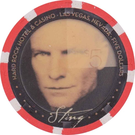 2004 Hard Rock Casino Las Vegas Nevada $5 Sting (Brand New Day) - 3 + 1 Pip Chip