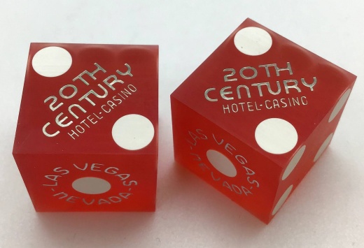 20Th Century Hotel And Casino Las Vegas Nevada Red Dice Pair