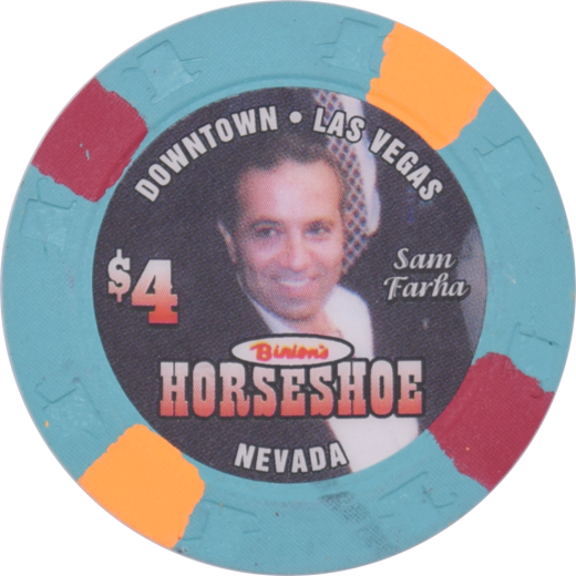 Horseshoe Club Binion's Casino Las Vegas Nevada $4 Sammy Farha Chip 2004