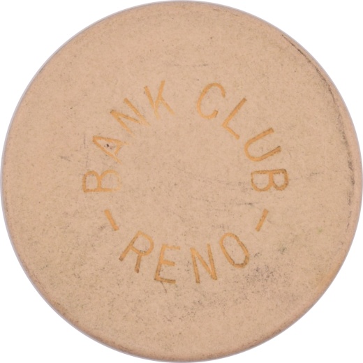 Golden Bank Club / Bank Club Casino Reno Nevada White Plain Chip 1930s