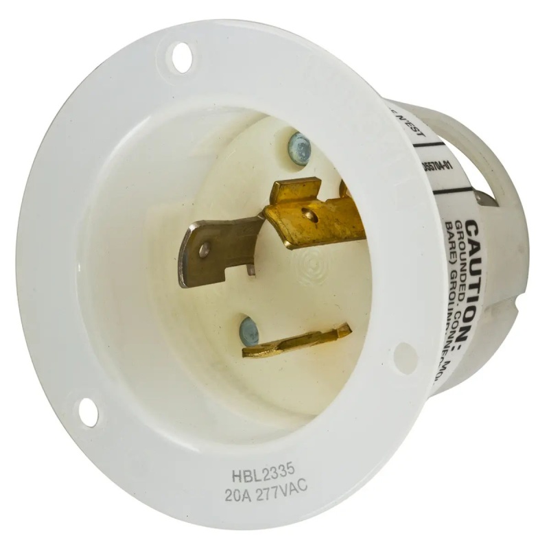 Hubbell Hbl2335 Ac Flanged Inlet Nema L7-20 Male White