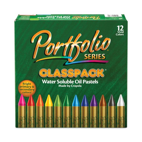 Crayola Portfolio Series Oil Pastels, 12 Assorted Colors, 300/Carton