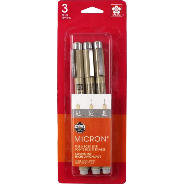 Pigma Micron Pens .25Mm 3/Pkg