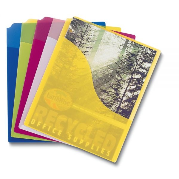 Pendaflex Poly Wave Pocket Folders, Letter Size, Assorted Colors, Pack Of 5 Folders