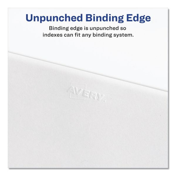 Avery Preprinted Legal Exhibit Side Tab Index Dividers, Avery Style, 10-Tab, 4, 11 X 8.5, White, 25/Pack
