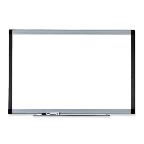 Lorell Signature Series Magnetic Unframed Dry-Erase Whiteboard, 72" X 48", Ebony/Silver Metal Frame