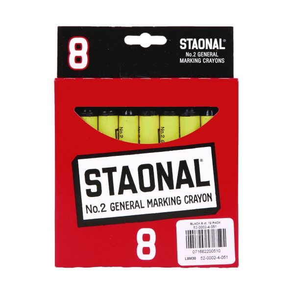 Crayola Staonal Marking Crayons, 5", Black, Box Of 8 Crayons