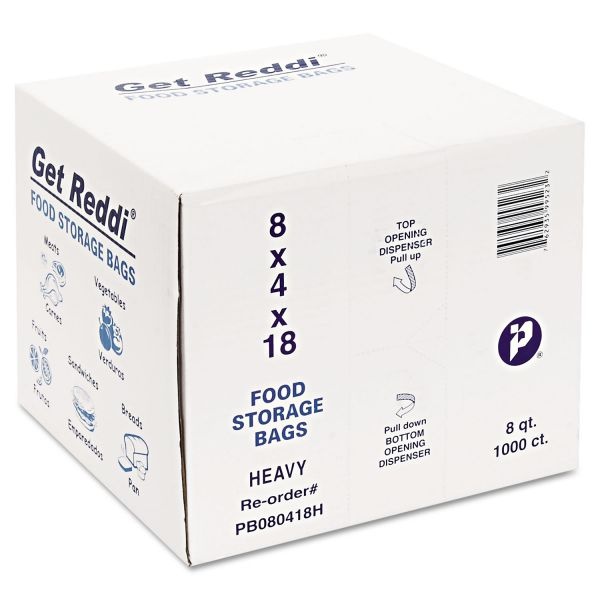 Inteplast Group Food Bags, 8 Qt, 0.85 Mil, 8" X 18", Clear, 1,000/Carton