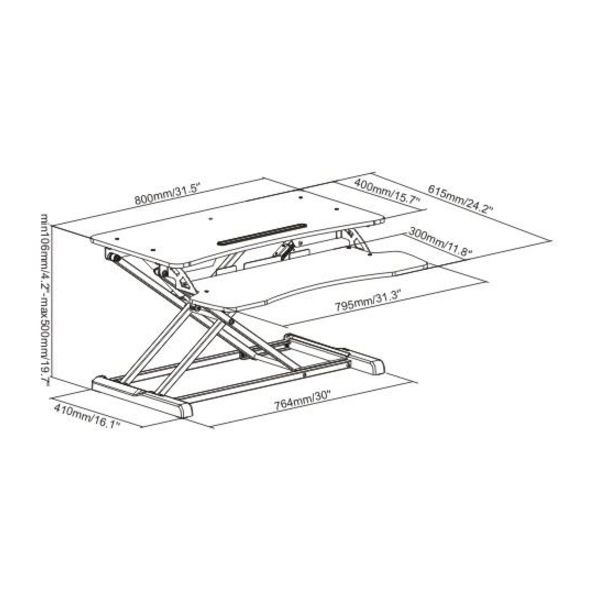 Amer Mounts Sit-Stand Integrated Desk Workstation
