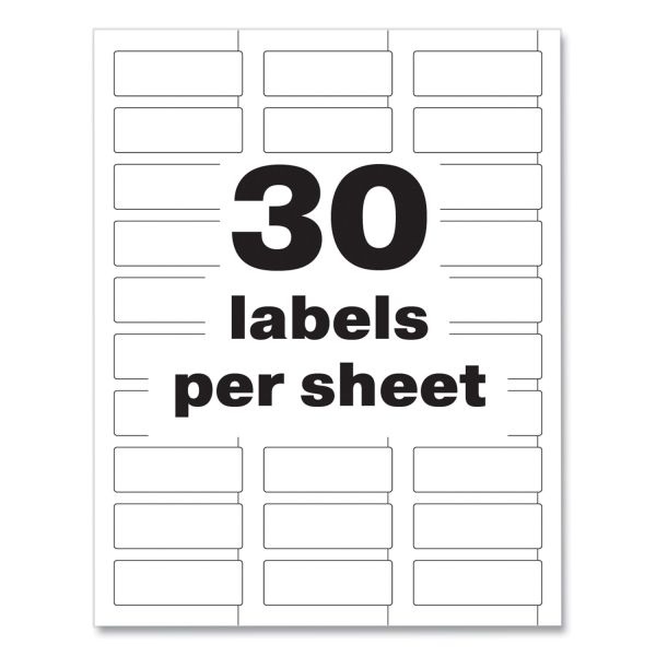Avery Permatrack Durable White Asset Tag Labels, Laser Printers, 0.75 X 2, White, 30/Sheet, 8 Sheets/Pack