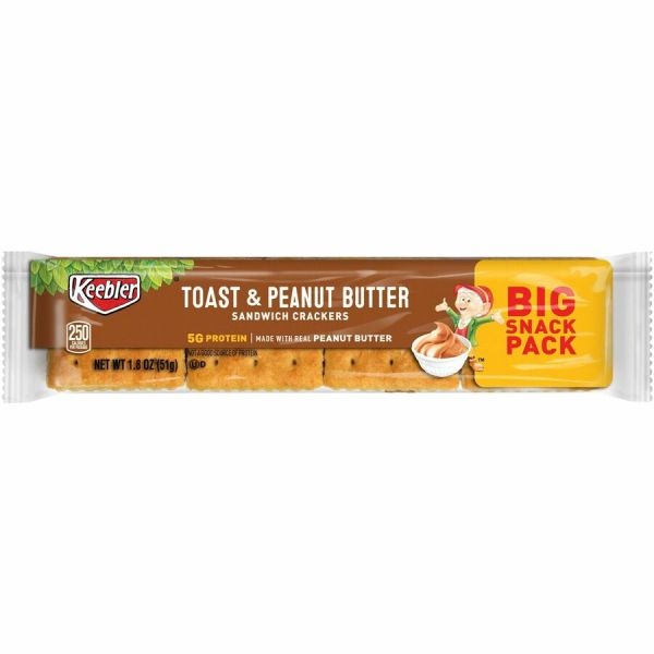 Keebler Sandwich Crackers, Toast And Peanut Butter, 1.8 Oz, Box Of 12