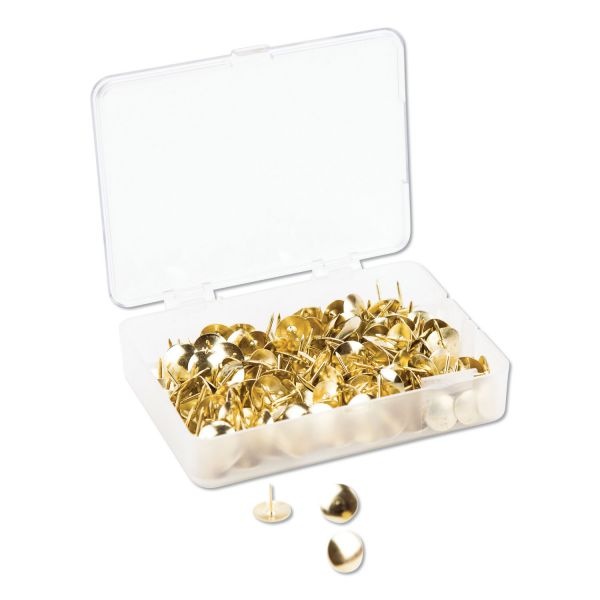 U Brands Metal Thumbtacks, Gold Head With Gold Prong, 200 Count
