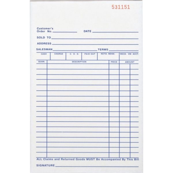 Business Source All-Purpose 3-Part Carbonless Sales Forms