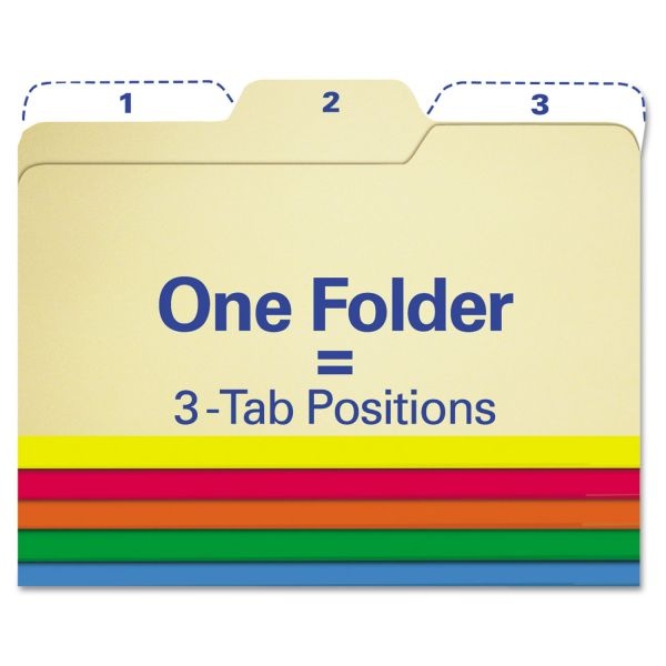 Find It All Tab File Folders, 1/3-Cut Tabs, Letter Size, Assorted, 80/Pack