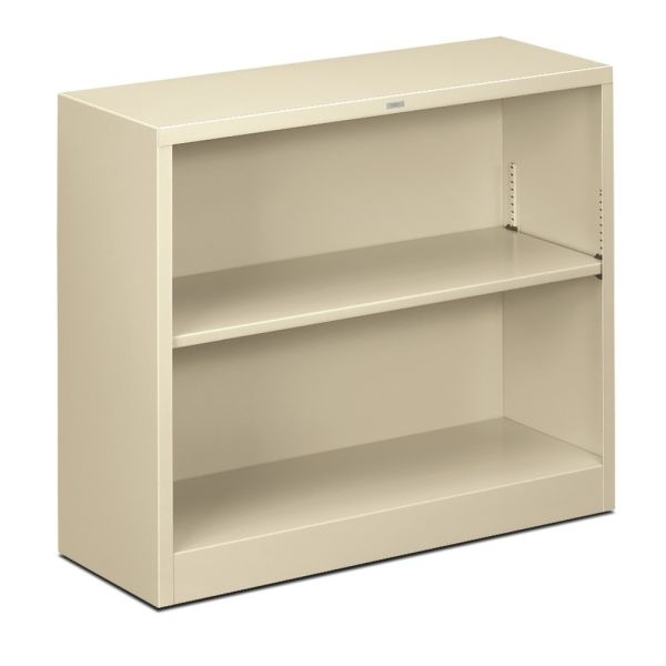 Hon Brigade Steel Bookcase, 2 Shelves, Putty