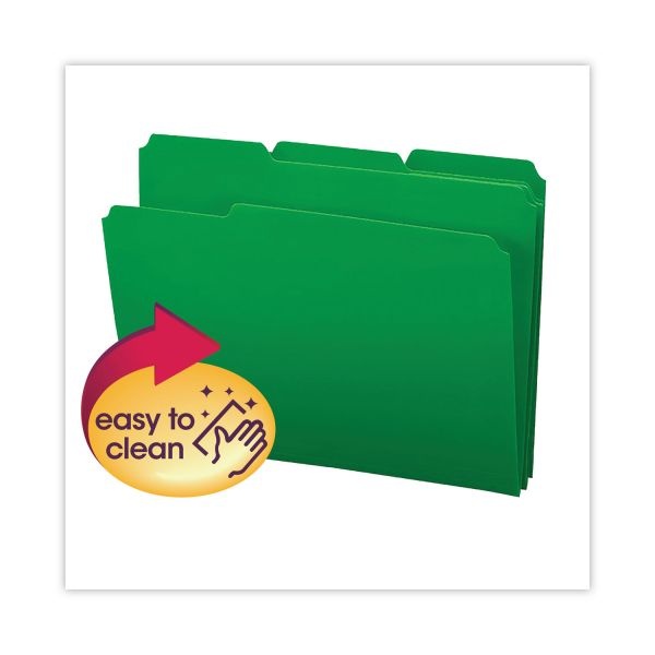 Smead Inn Dura File Folders, Letter Size, 1/3 Cut, Green, Box Of 24
