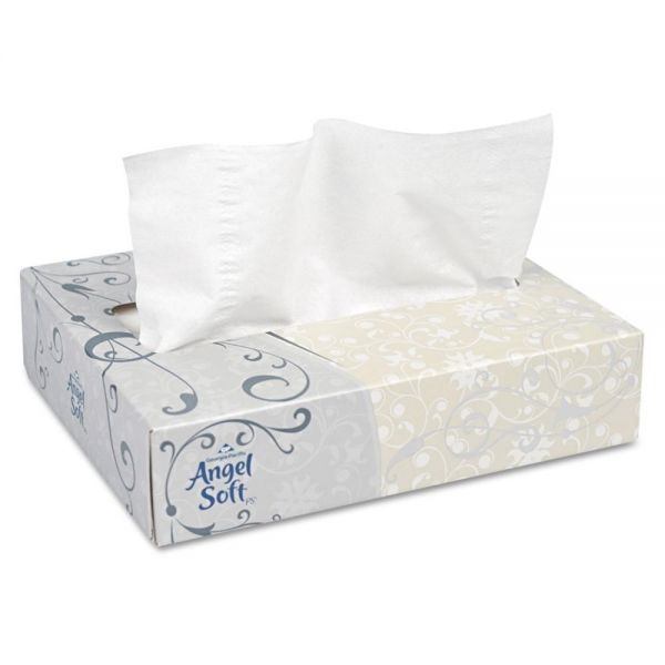 Angel Soft Facial Tissue, 2-Ply, White, 50 Sheets/Box, 60 Boxes/Carton