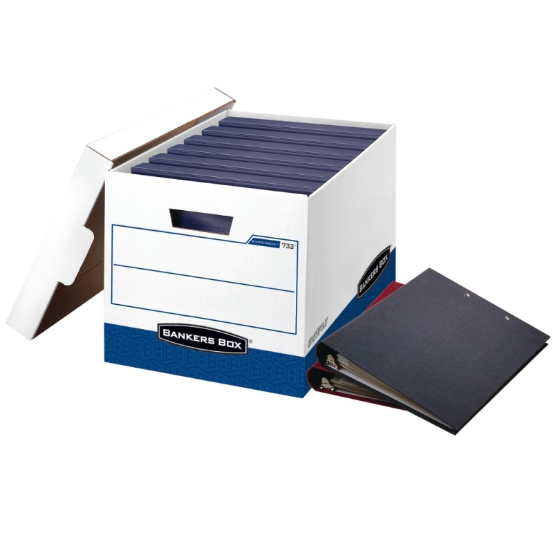 Bankers Box Binderbox Heavy-Duty Storage Boxes with Locking Lift-Off Lids and Built-In Handles