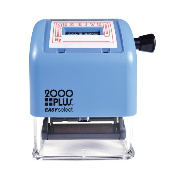 2000 Plus Received Date Stamp Dater, Easy Select Self-Inking Received Date Stamp Dater, 1 7/8" X 1" Impression, Red Ink