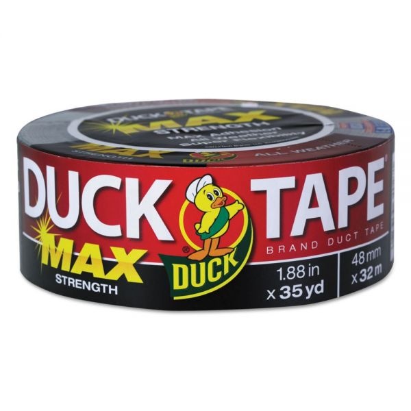 Duck Max Duct Tape, 3" Core, 1.88" X 35 Yds, Black