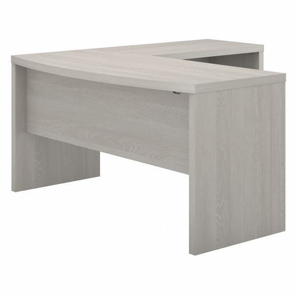 Office By Kathy Ireland Echo L Shaped Bow Front Desk In Gray Sand