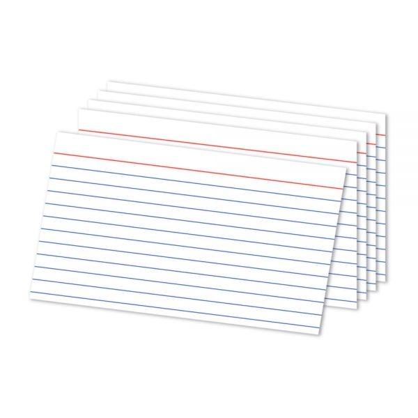 Ruled Index Cards, 5" X 8", White, Pack Of 100