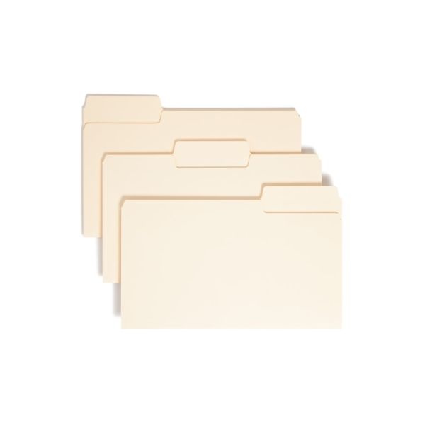 Smead Supertab Heavyweight File Folders, Legal Size, 1/3 Cut, Manila, Box Of 50