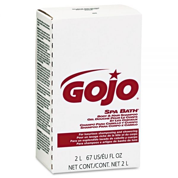 Gojo Spa Bath Body And Hair Shampoo, Herbal, 2,000 Ml Refill, 4/Carton