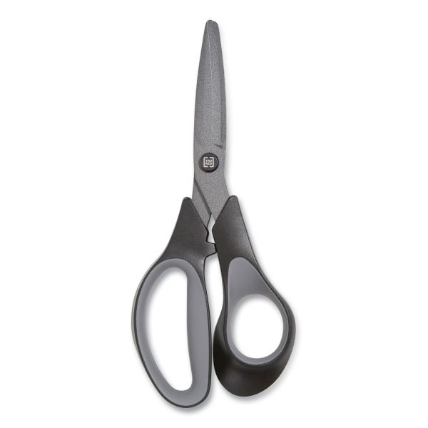 Tru Red Non-Stick Titanium-Coated Scissors, 7" Long, 2.88" Cut Length, Gun-Metal Gray Blades, Black/Gray Straight Handle
