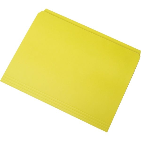 Skilcraft Straight-Cut Color File Folders, Letter Size, 100% Recycled, Yellow, Box Of 100