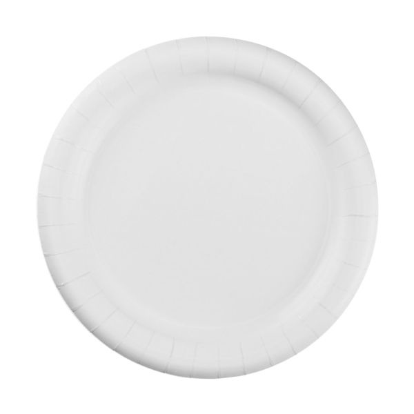 Ajm Premium Coated Round Paper Plates, 9" Diameter, White, Pack Of 125