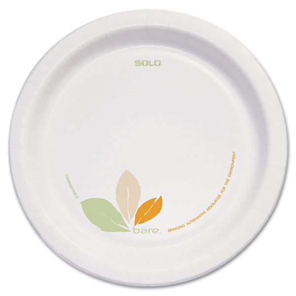 Dart Bare Paper Eco-Forward Dinnerware, 8 1/2" Plate, Green/Tan, 250/Carton