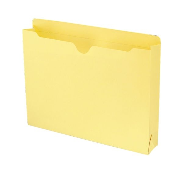 Smead Expanding Reinforced Top-Tab File Jackets, 2" Expansion, Letter Size, Yellow, Box Of 50