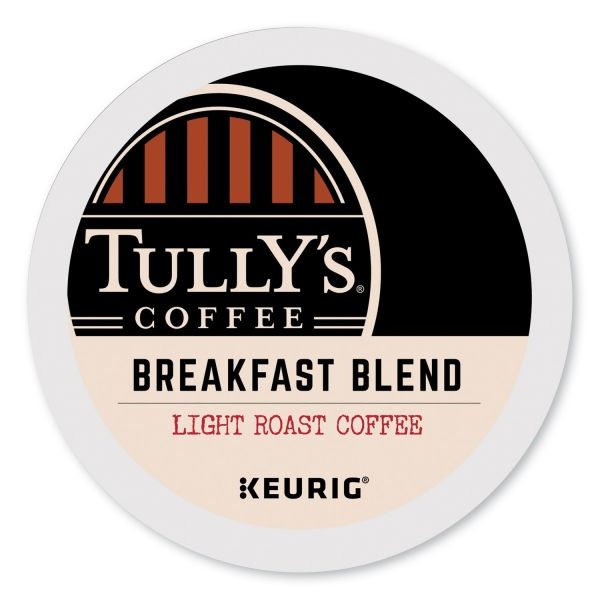 Tully's Coffee Breakfast Blend Coffee K-Cups, Light Roast, 96/Carton