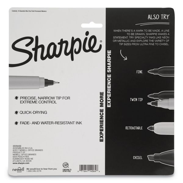 Sharpie Cosmic Color Permanent Markers, Extra-Fine Needle Tip, Assorted Cosmic Colors, 24/Pack