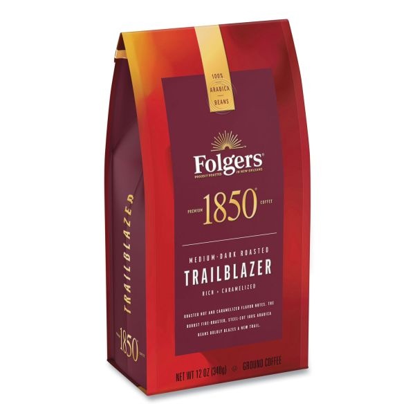 1850 Coffee, Trailblazer, Dark Roast, Ground, 12 Oz Bag