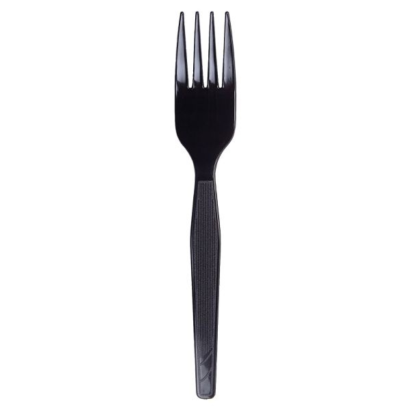 Dixie Medium-Weight Disposable Forks Grab-N-Go By Gp Pro - 100 / Box - 10/Carton - Fork - 1000 X Fork - Black
