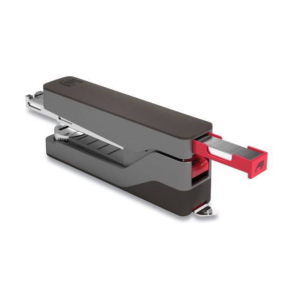 Tru Red Premium Desktop Half Strip Stapler, 30-Sheet Capacity, Gray/Black