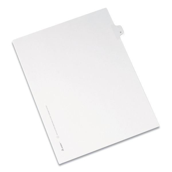 Avery Preprinted Legal Exhibit Side Tab Index Dividers, Allstate Style, 26-Tab, V, 11 X 8.5, White, 25/Pack