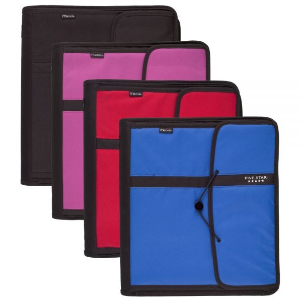 Five Star Zippered 3Ring Binder Filer, 2" Round Rings, Assorted Colors