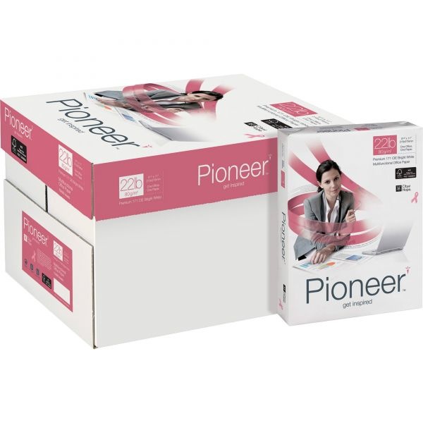 Pioneer Multipurpose Paper, 99 Brightness, 22 Lb, 8 1/2 X 11, Bright White, 5000 Sheets/Carton
