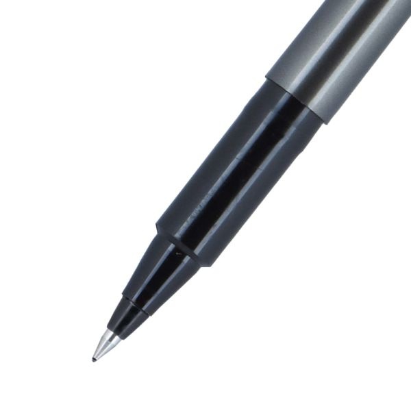 Uniball Deluxe Rollerball Pens, Micro Point, 0.5 Mm, Graphite Barrel, Black Ink, Pack Of 3