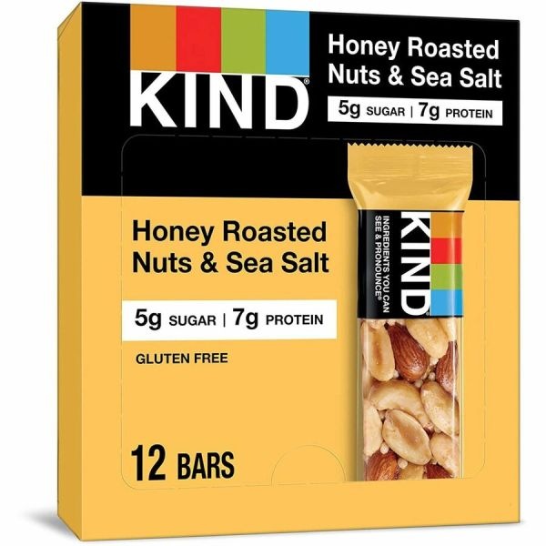 Kind Honey Roasted Nuts & Sea Salt Fruit And Nut Bars, 1.4 Oz, Pack Of 12