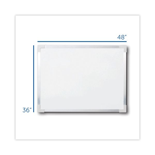 Flipside Framed Dry Erase Board, 48 X 36, White Surface, Silver Aluminum Frame