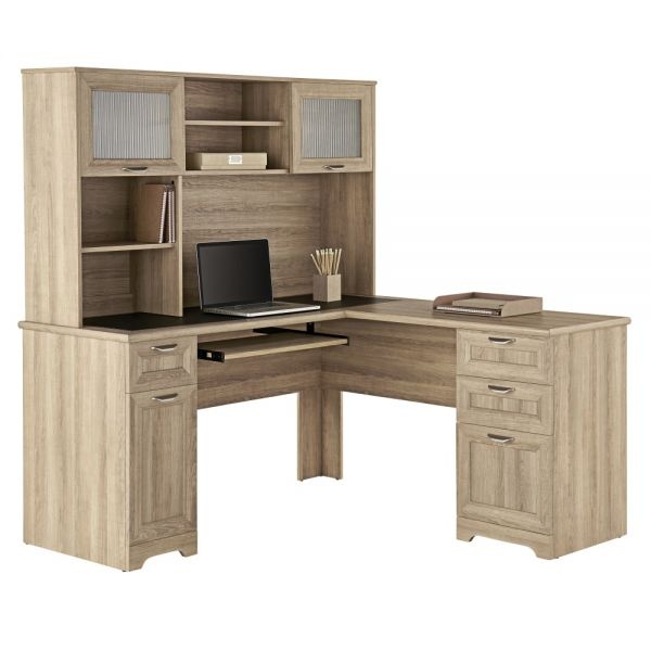 Realspace Magellan 59"W LShape Corner Desk, Blonde Ash
